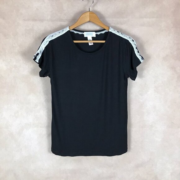 KATHY IRELAND SLEEPWEAR Black Sleep Shirt LARGE - Picture 3 of 6